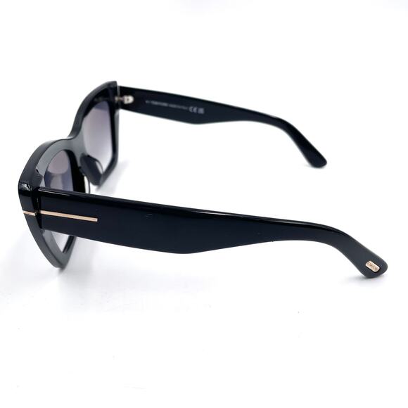 Tom Ford Wyatt Sunglasses Cat-Eye Black  Acetate Gray Gradient Lens TF871 - Picture 6 of 14